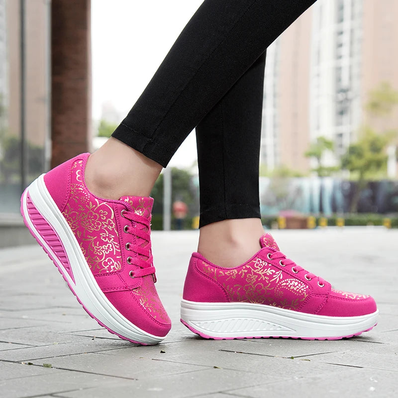 Women’s Leather Casual Sneakers Fashion Comfortable Platform Walking Shoes Wedge Moccasins Breathable Loafers Zapatos De Mujer