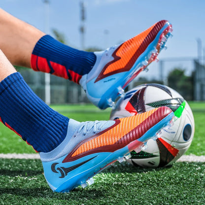 Chaussures de Football pour hommes, crampons de société, bottes professionnelles de terrain de Football en plein air, chaussures d'entraînement sur gazon, baskets à pointes longues