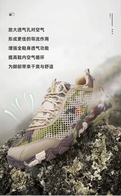 HUMTTO Shoes for Men Non-slip Sports Breathable Summer Hiking Shoes Man Outdoor Luxury Designer Trekking Climbing Mens Sneakers