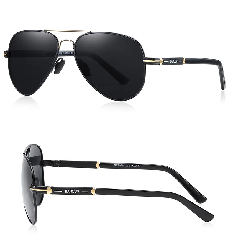 BARCUR polarizált férfi napszemüveg, pilóta napszemüveg férfiaknak, kiegészítők, vezetéshez, horgászathoz, túrázáshoz, szemüveg, Oculos, Gafas De Sol