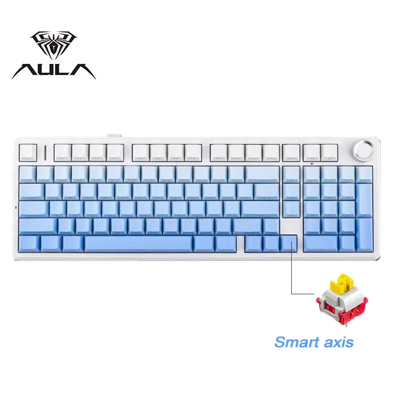 AULA F99 Pro E-sports Gaming Mechanical Keyboard Three Mode RGB Hot Swappable 96% PBT Custom Wireless Keyboard with Medi Knob