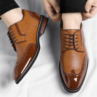 PU Leather Men's Oxford Shoes Heighten Formal Casual Shoes Business Male Suit Shoes New Design Derby Footwear Walking Sneakers