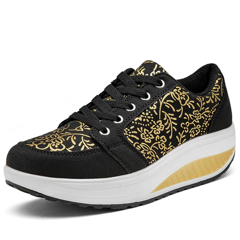 Women’s Leather Casual Sneakers Fashion Comfortable Platform Walking Shoes Wedge Moccasins Breathable Loafers Zapatos De Mujer