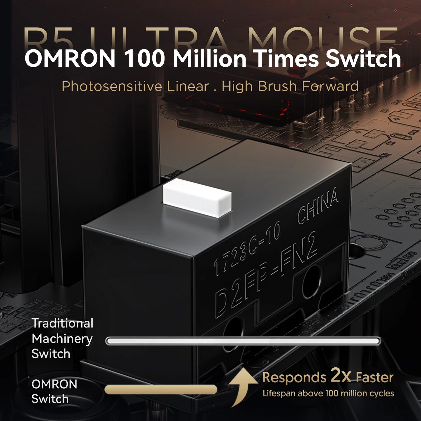 Ratón gaming inalámbrico ATTACK SHARK R5 ULTRA - sondeo 8K, sensor PAW3950MAX, 42,000 DPI, fibra de carbono ultraligera para esports profesionales