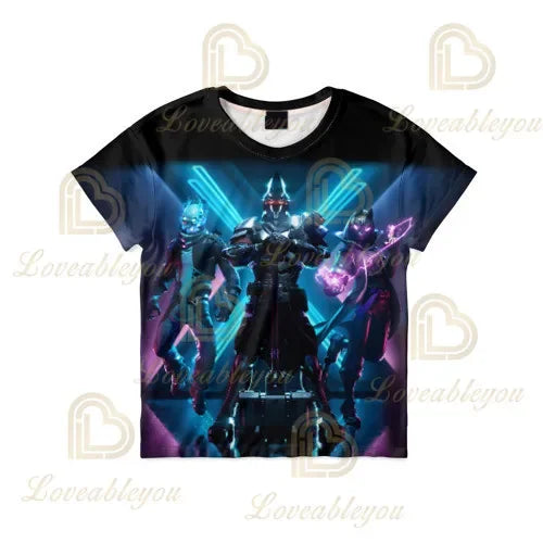 T-shirt Fortnite z kreskówkowym motywem dla chłopców i dziewczynek, Battle Royale 3D, 3–14 lat, Victory Royale, topy gamingowe dla dzieci i nastolatków