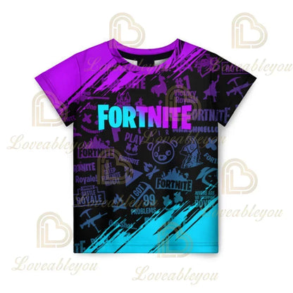 T-shirt 3D Battle Royale Fortnite — T-shirts para Homem e Mulher, Rapazes e Raparigas, Tops Cartoon Victory, Roupa Teen, Crianças, Herói de Jogo, T-shirts e Tops