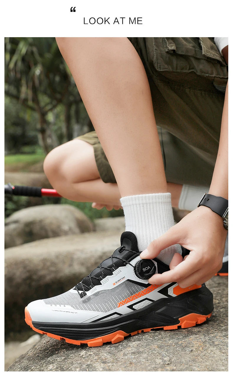 Scarpe da running da uomo primavera/estate, scarpe da trekking outdoor resistenti all’usura con chiusura BOA, stile sportivo e casual traspirante