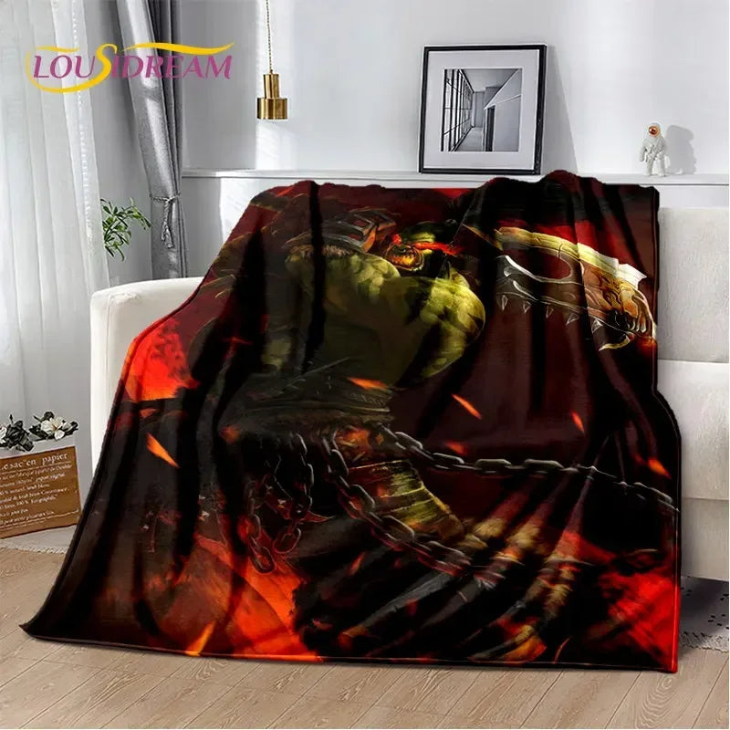 World of Warcraft,WOW ,Game Gamer Soft Plush Blanket,Flannel Blanket Throw Blanket for Living Room Bedroom Bed Sofa Picnic Cover