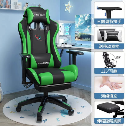 Herní židle Počítačová židle Pohodlné polohovací sedadlo Game LIVE Na kolej, pro studenty i domácnost Ergonomie pro dlouhé sezení