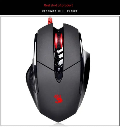 Жична мишка Bloody V7M с RGB, олекотен ергономичен дизайн, 4000dpi, за PC, офис, e-sports гейминг и макро програмиране, за CF LOL CS