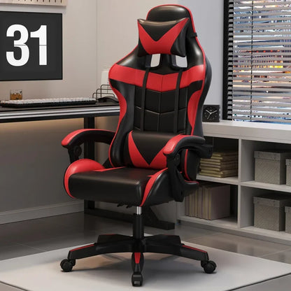 Chaise de jeu ergonomique, chaise de bureau réglable, chaise d'ordinateur pivotante, roulettes silencieuses, support lombaire, siège confortable, pour la maison