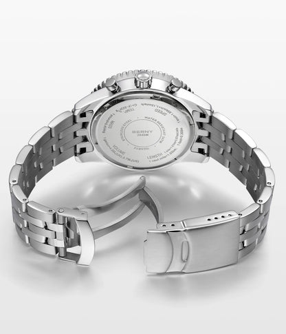 BERNY Aviation Men's Watches Quartz Chronograph Watch Date Sapphire Super Luminous Luxury Brand Dress Man Wristwatch