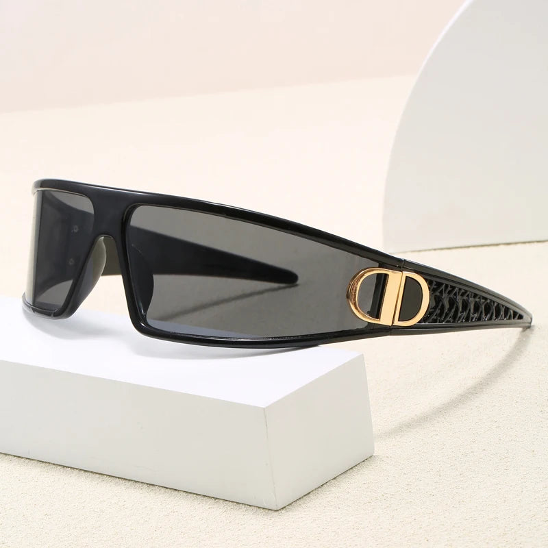 2pcs Luxury Headband Sunglasses Internet Celebrity Personalized Street Photography Concave Styling Outdoor UV Resistant Glasses