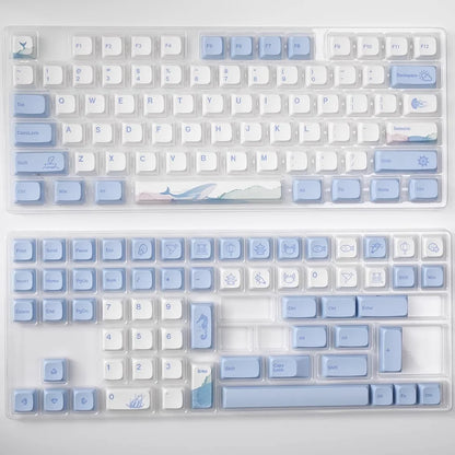 133 Keys XDA Profile Keycap Ocean Whale Theme PBT Keycaps For MX Switch Mechanical Keyboard Dye Sublimation Blue White Key Caps