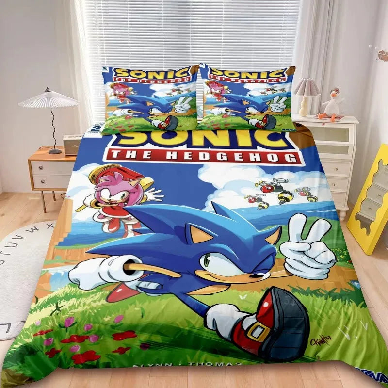 2/3 kom Sonic navlaka za poplun, dječji set posteljine, set navlake za poplun za uređenje spavaće sobe, pokloni za tinejdžere i djecu, jednostruki i bračni krevet
