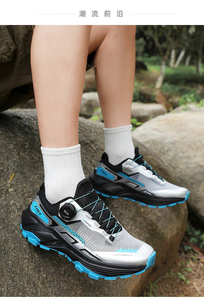 Scarpe da running da uomo primavera/estate, scarpe da trekking outdoor resistenti all’usura con chiusura BOA, stile sportivo e casual traspirante
