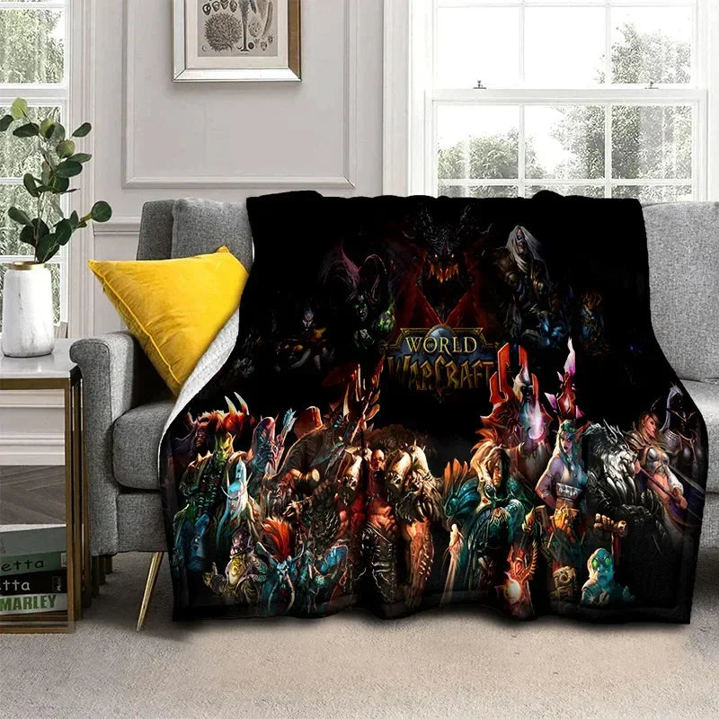 3D World of Warcraft-spil WOW Lich King DH-tæppe, blødt tæppe til hjemmet, soveværelset, sengen, sofaen, picnic, rejser, kontoret og børn