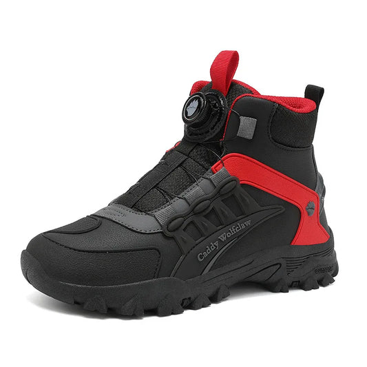 Casual Leather Motorcycle Riding Boots for Men Off-Road Motocross Shoes Breathable Wear Resistant
