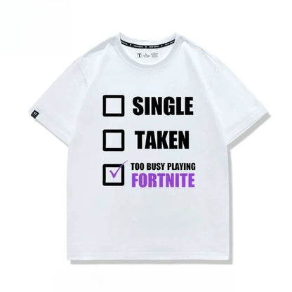 Nowa kreatywna koszulka Fortnite z krótkim rękawem, efektownym nadrukiem cartoon, oddychająca i pochłaniająca pot, dla kobiet i mężczyzn