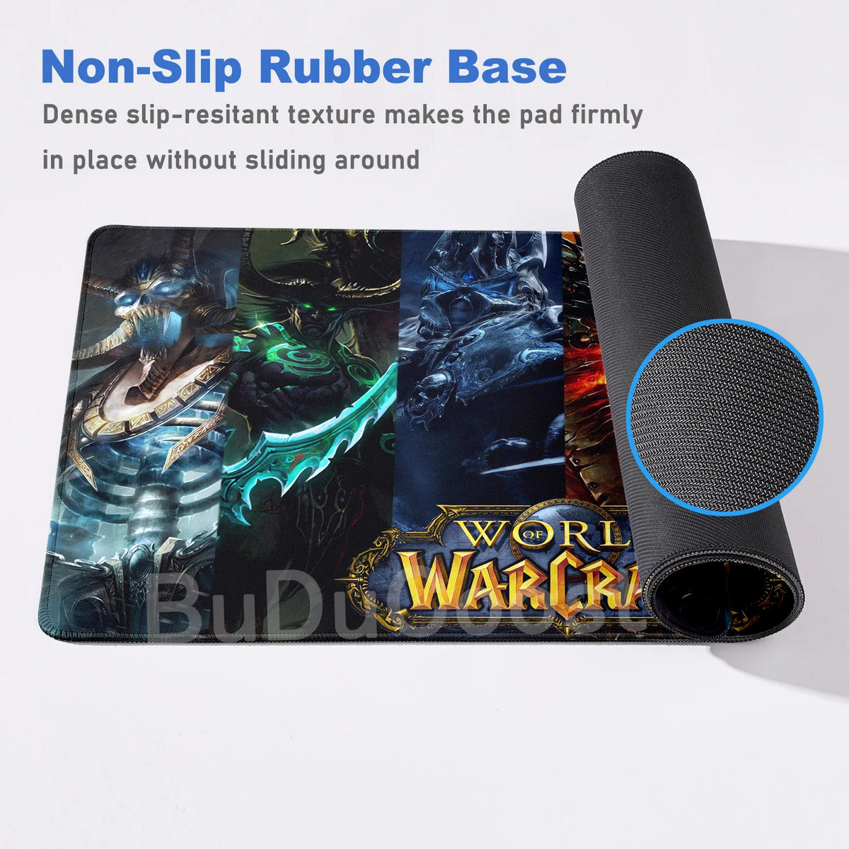 Anime World of Warcraft skrivbordsunderlägg, gamingmusmatta, datortillbehör, XXL, Lock Edge, tangentbord, musmatta, Gamer Mause, kontorsmattor