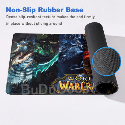Anime World of Warcraft skrivbordsunderlägg, gamingmusmatta, datortillbehör, XXL, Lock Edge, tangentbord, musmatta, Gamer Mause, kontorsmattor