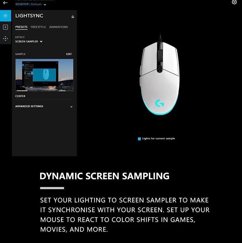 Przewodowa mysz gamingowa Logitech G203, klasy e-sportowej, 6 programowalnych przycisków i wielokolorowe podświetlenie do gier rywalizacyjnych