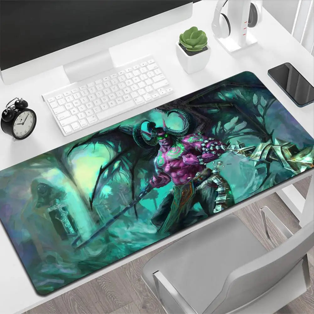 World of Warcraft Illidan Large Mouse Pad Gaming Mouse Pad PC Gamer Computer Mouse Mat Big Mousepad XXL Carpet Keyboard Desk Mat
