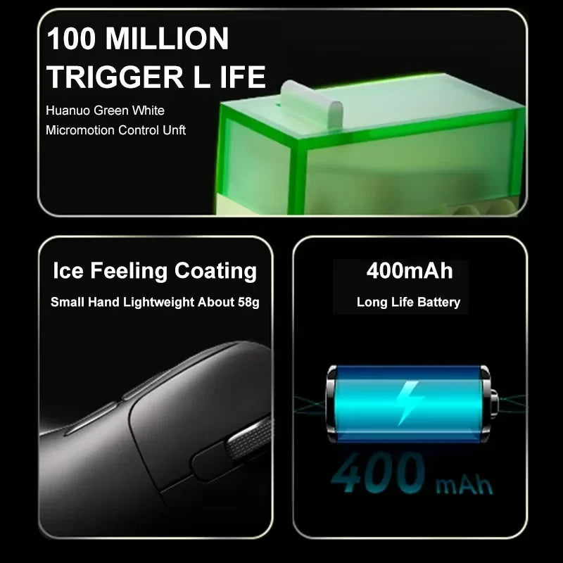 Ajazz AJ179 APEX Wireless Gaming Mouse with Color Screen Base, Bluetooth, PAW3395, 400mAh Battery, 8000Hz Refresh Rate