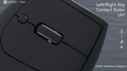 Ergonomische 2.4GHz Wireless BT RGB-Maus, Dual-Mode, für Laptop, Desktop und Büro, leise kabellose vertikale Gaming-Maus