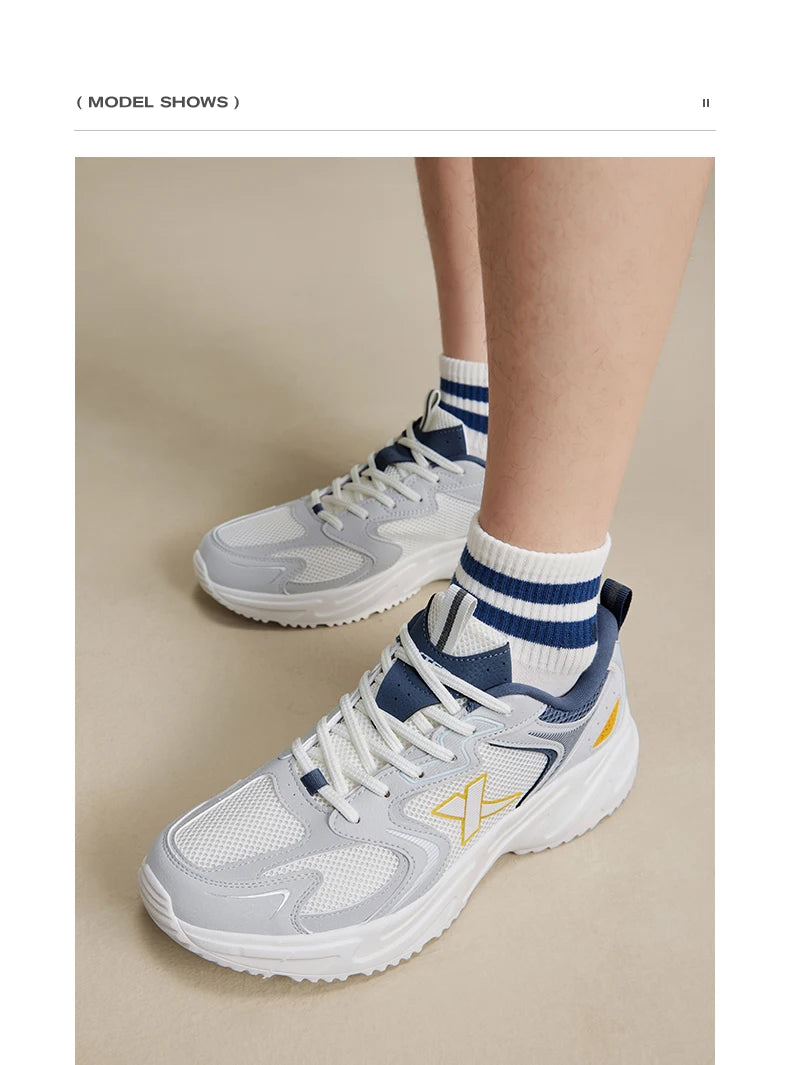Zapatillas casuales Xtep para hombre, calzado deportivo de verano resistente, con cordones, antideslizante y resistente al desgaste para exteriores 876219320026
