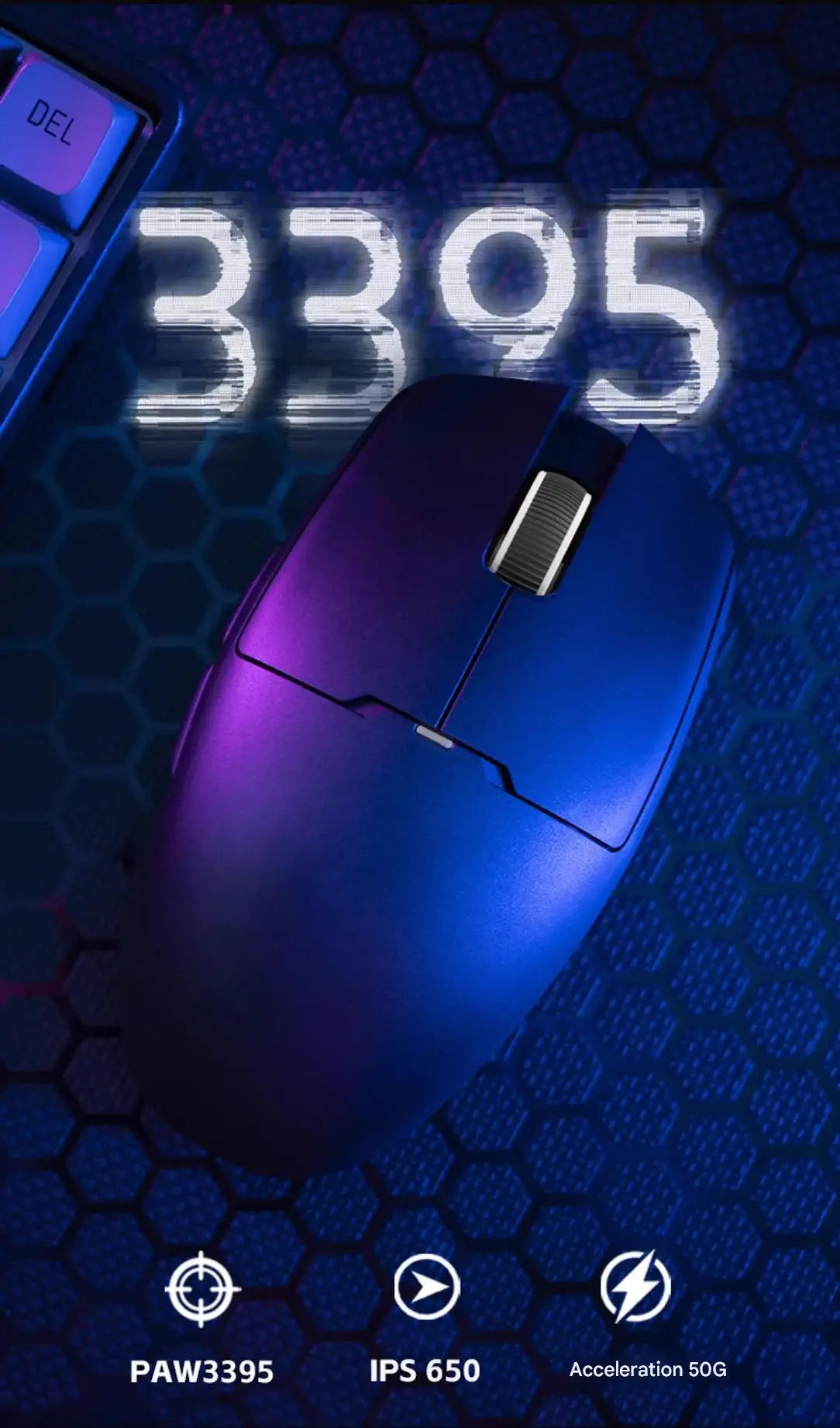 Aigo GM80 PLUS PRO trådløs Bluetooth-mus PAW3311/PAW3395 letvægts 1000HZ kablet gaming- og e-sportsmus med tre tilstande – gave