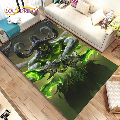 World of Warcraft,WOW ,Game Gamer Area Rug,Carpet Rug for Living Room Bedroom Sofa Doormat Decoration, Kid Non-slip Floor Mat 3D