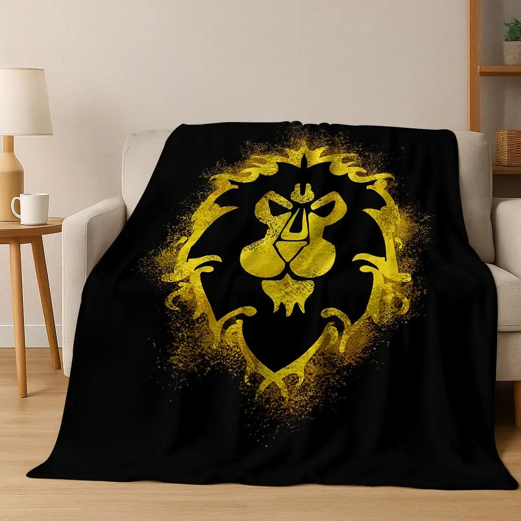 Pătură din flanel WOW World of Warcraft Arthas Demon Illidan Sylvanas, pled moale și confortabil pentru casă, dormitor, pat, canapea, husă, cadou