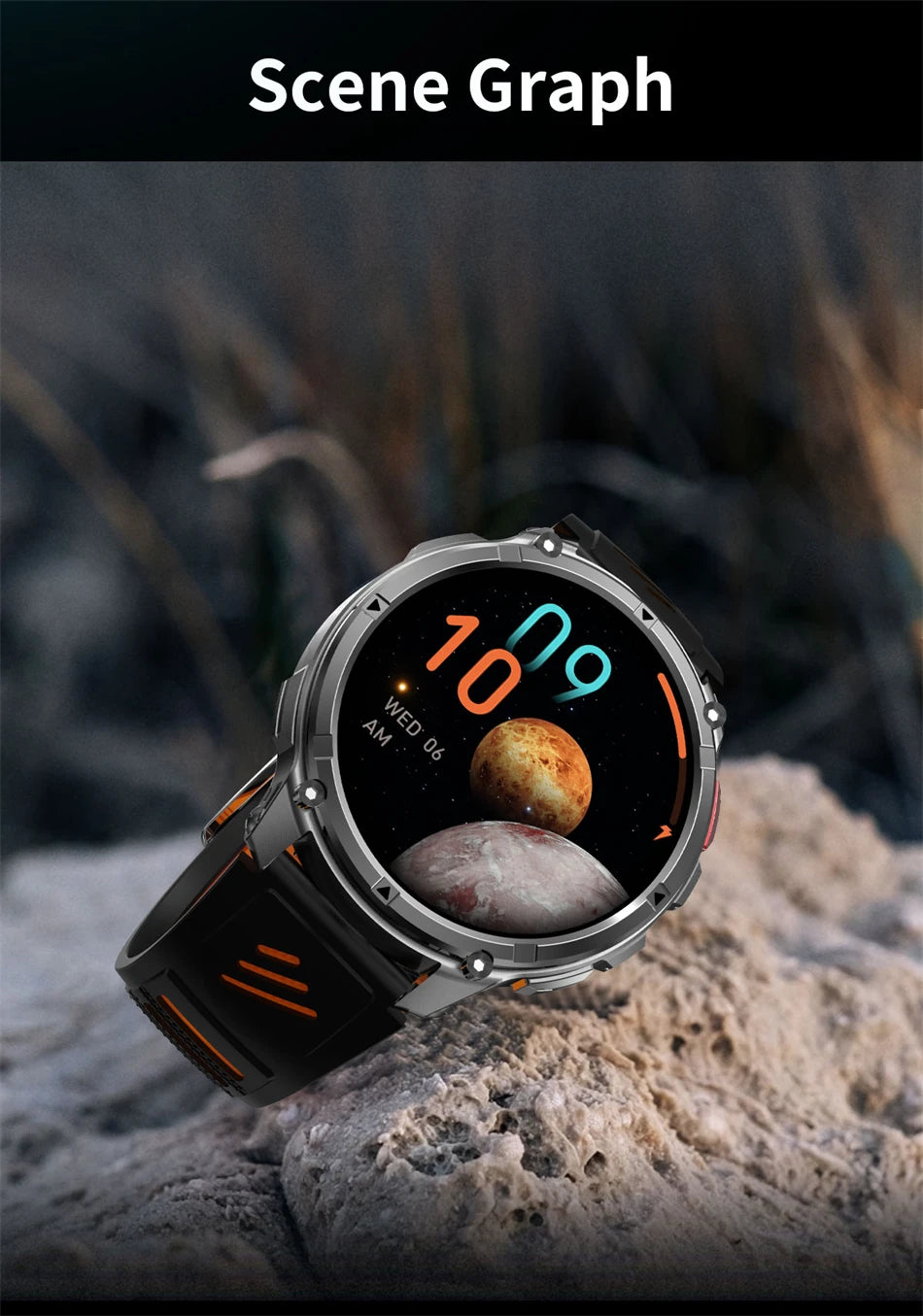 2026 T-Rex 3 Style Smartwatch for Men  1100mAh Battery, GPS, 10ATM Waterproof, Bluetooth Calling & Sports Tracker