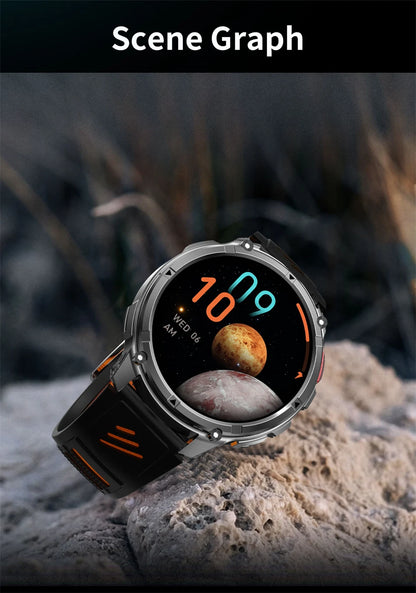 2026 T-Rex 3 Style Smartwatch for Men  1100mAh Battery, GPS, 10ATM Waterproof, Bluetooth Calling & Sports Tracker