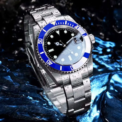 200m wasserdichte Miyota 8215 Automatikuhr für Herren, Taucheruhr, 40mm, mechanisches Uhrwerk, Leuchtanzeige, Jubilee-Armband, Glide-Lock-Schließe