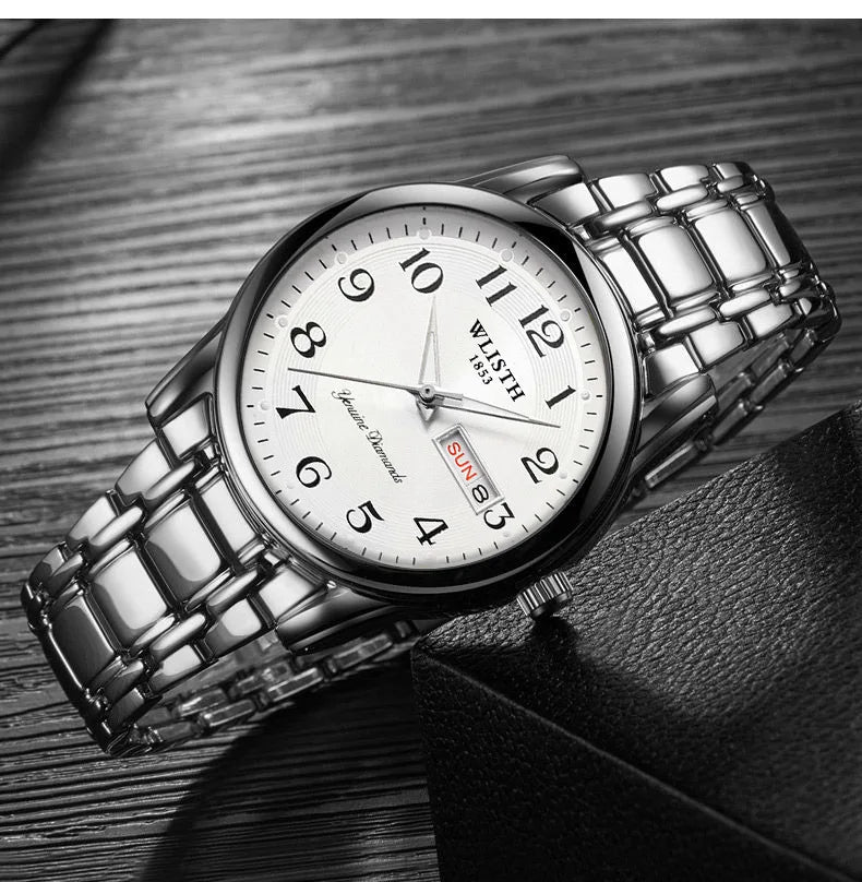 Orologio di lusso da donna, orologio al quarzo, orologio da polso digitale, impermeabile, con calendario e display illuminato; stile alla moda e professionale, adatto anche agli uomini.