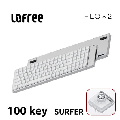 Lofree FLOW2 Mechanical Keyboard Business Office Wireless Bluetooth Wired Quiet & Gentle Sound Compatible Mute Aluminum Lump
