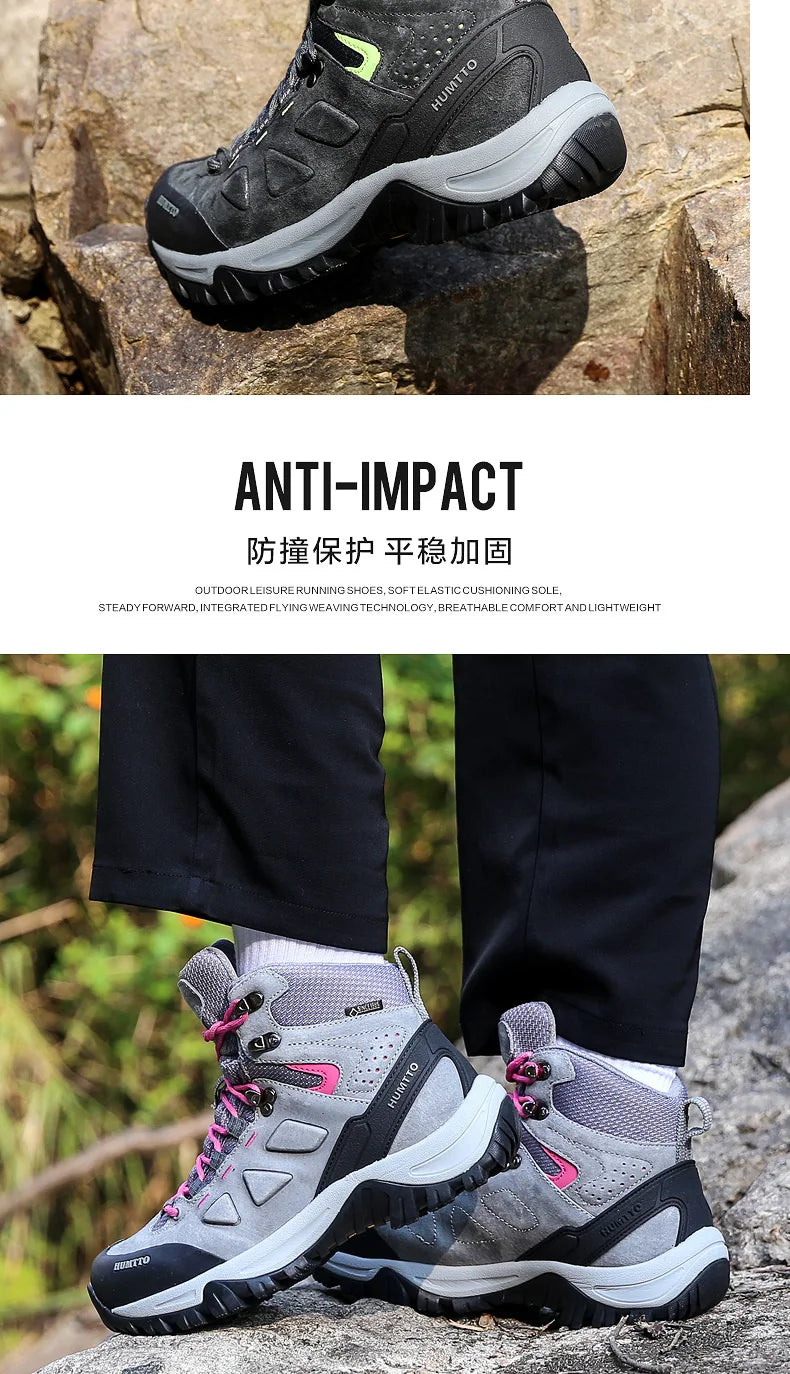 HUMTTO Buty trekkingowe męskie wodoodporne buty myśliwskie taktyczne pustynne buty bojowe za kostkę do trekkingu dla mężczyzn i kobiet ciepłe skórzane sneakersy