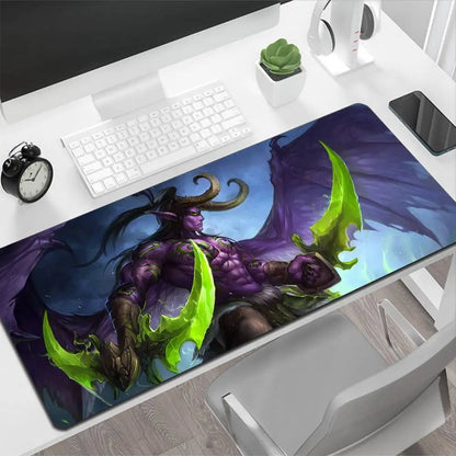 World of Warcraft Illidan Large Mouse Pad Gaming Mouse Pad PC Gamer Computer Mouse Mat Big Mousepad XXL Carpet Keyboard Desk Mat