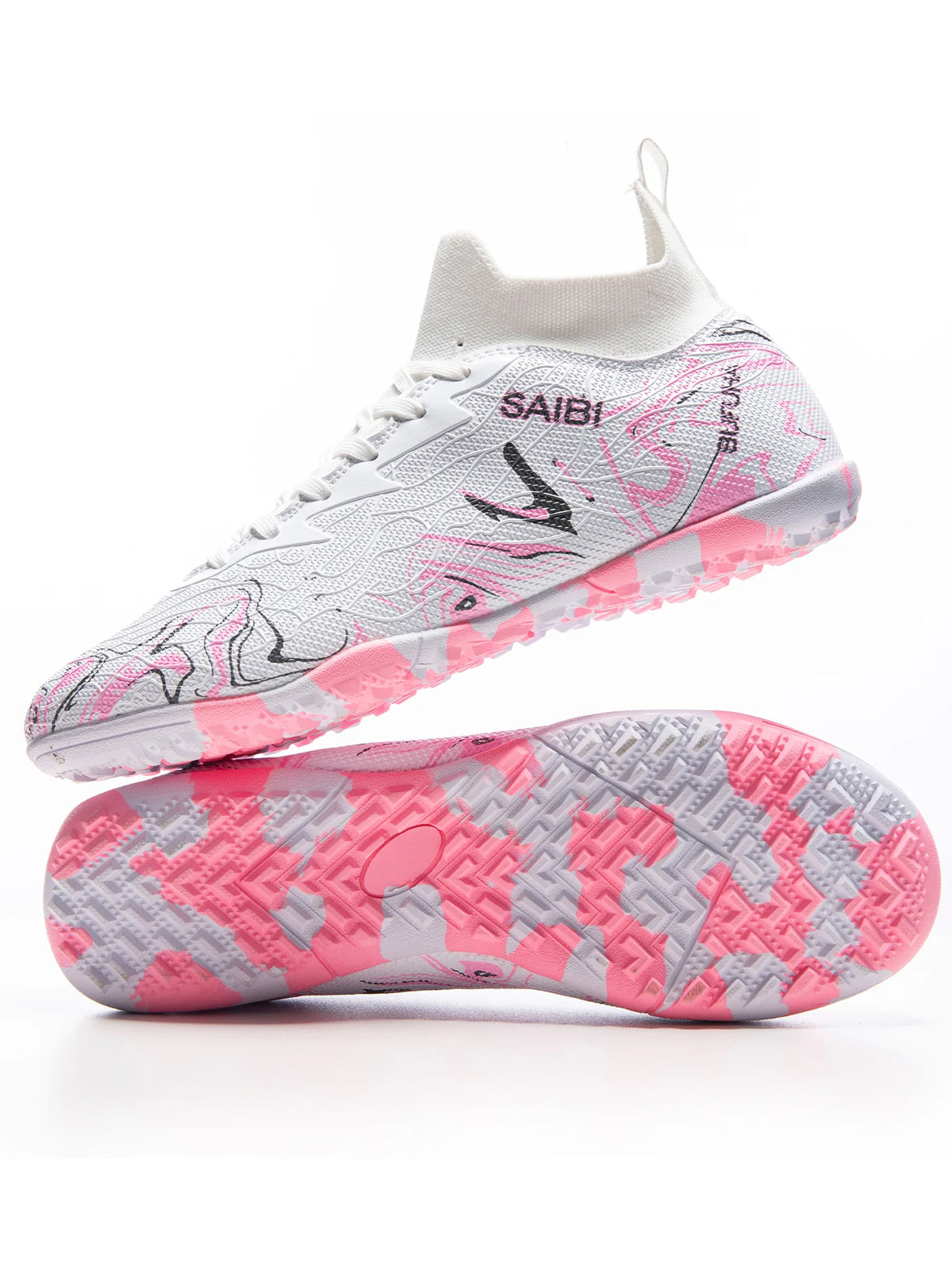 Chaussures de football TF pour adultes, économiques, en tissu PU mélangé, crampons en caoutchouc durables, antidérapantes, pour les passionnés de football amateur.