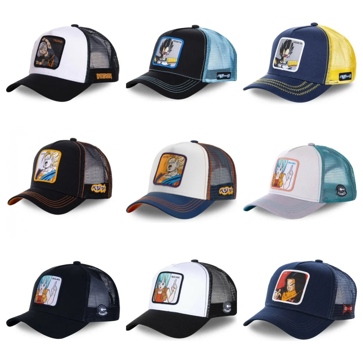 Dragon Ball Son Goku muška hip-hop kapa s letećim vrhom, ljetna kapa s izbočenim vrhom, muška kapa s vezom, kapa s mrežastim podstavom, podesiva trucker kapa, sunčana vizira