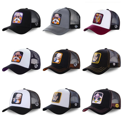 Dragon Ball Son Goku muška hip-hop kapa s letećim vrhom, ljetna kapa s izbočenim vrhom, muška kapa s vezom, kapa s mrežastim podstavom, podesiva trucker kapa, sunčana vizira