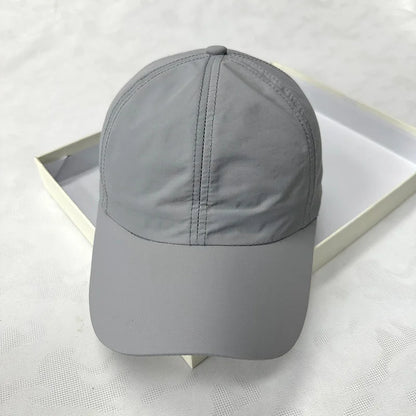 Summer Quick-dry Baseball Cap for Men Sun Hat Solid Color 100% Polyester Adjustable Cool Outdoor Riding Hiking Caps for Male