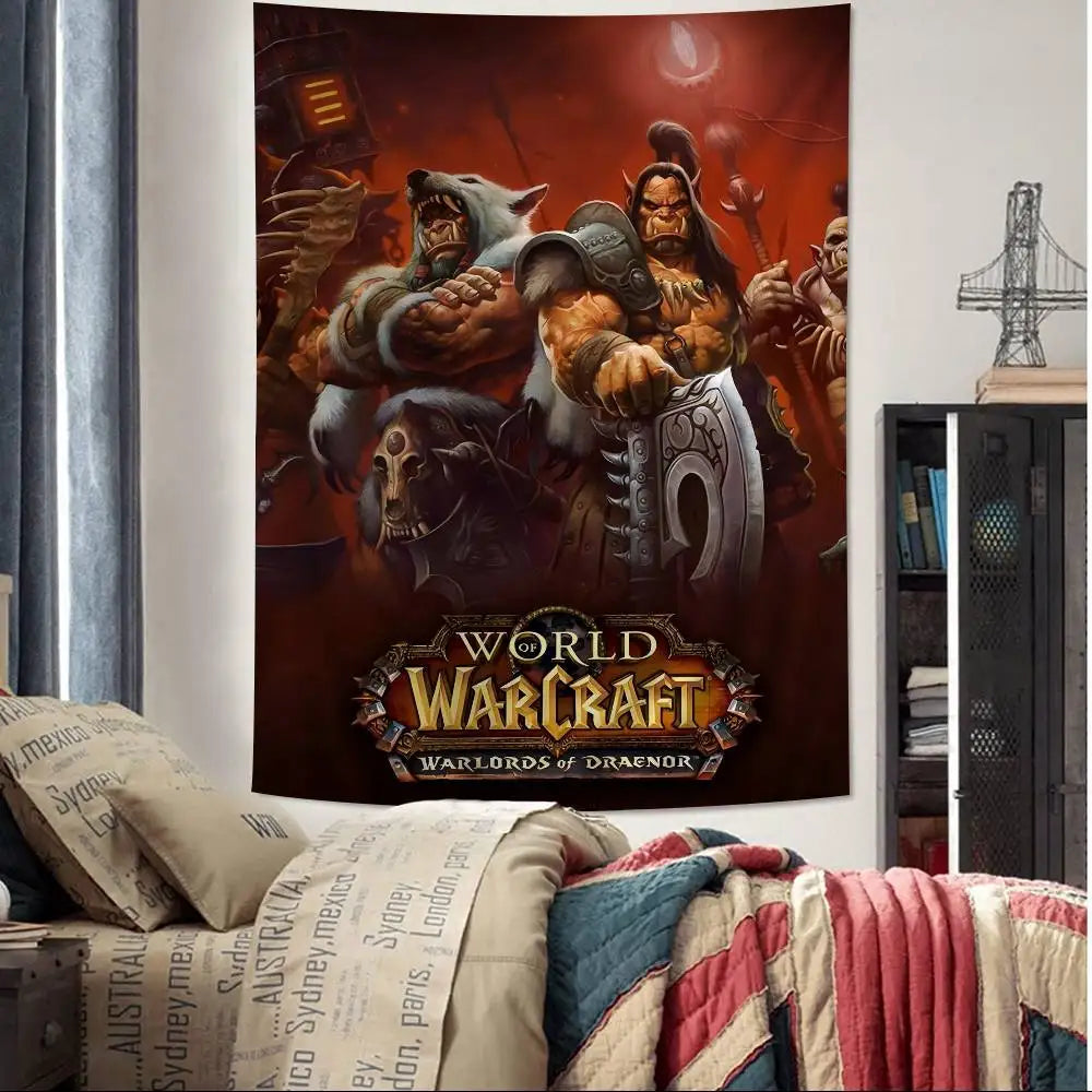 Vruća igra World of Warcraft, veliki zidni tapiserija s printom, jeftini hipi zidni ukrasi, boemski zidni tapiserije, mandala, kućni dekor