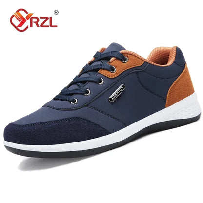 YRZL Herrenschuhe Frühling Herbst Wasserdichte Walking-Sneaker Freizeit-Ledersportschuhe für Herren Rutschfestes Schuhwerk Tennis für Herren