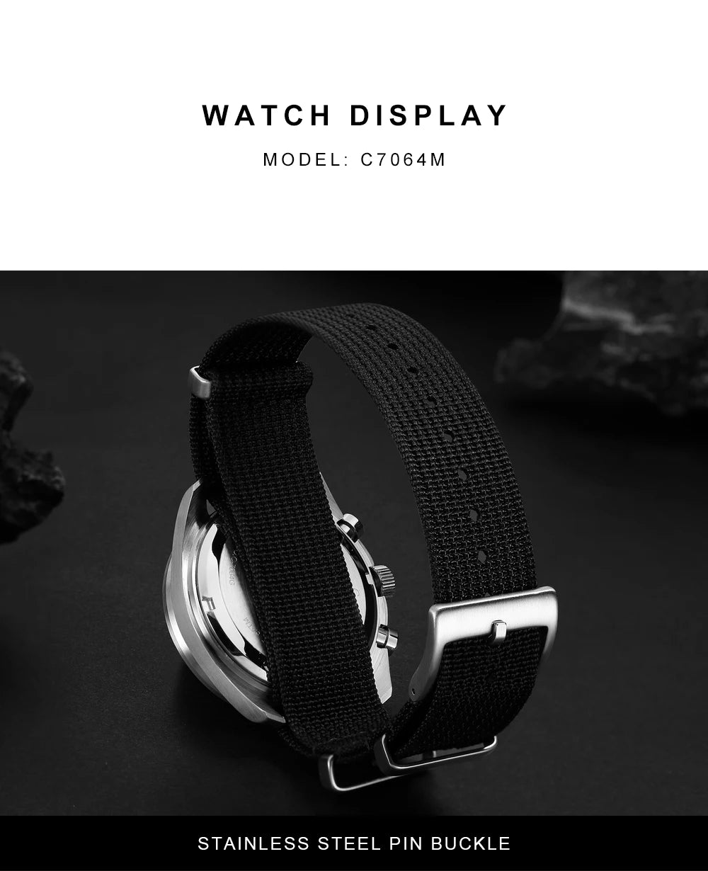 CADISEN Új férfi karórák Luxus kvarc karóra férfiaknak Zafír AR bevonatú üveg Vászon VK68 Speed Chronograph Automatikus