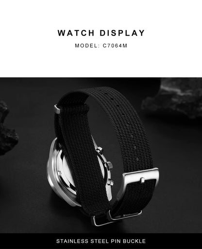CADISEN Új férfi karórák Luxus kvarc karóra férfiaknak Zafír AR bevonatú üveg Vászon VK68 Speed Chronograph Automatikus
