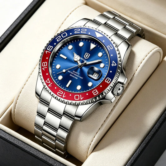 2026 New QINGXIYA Luxury Men Quartz Watches Stainless Steel Waterproof Luminous Date Watch Top Brand Men Wristwatch reloj hombre