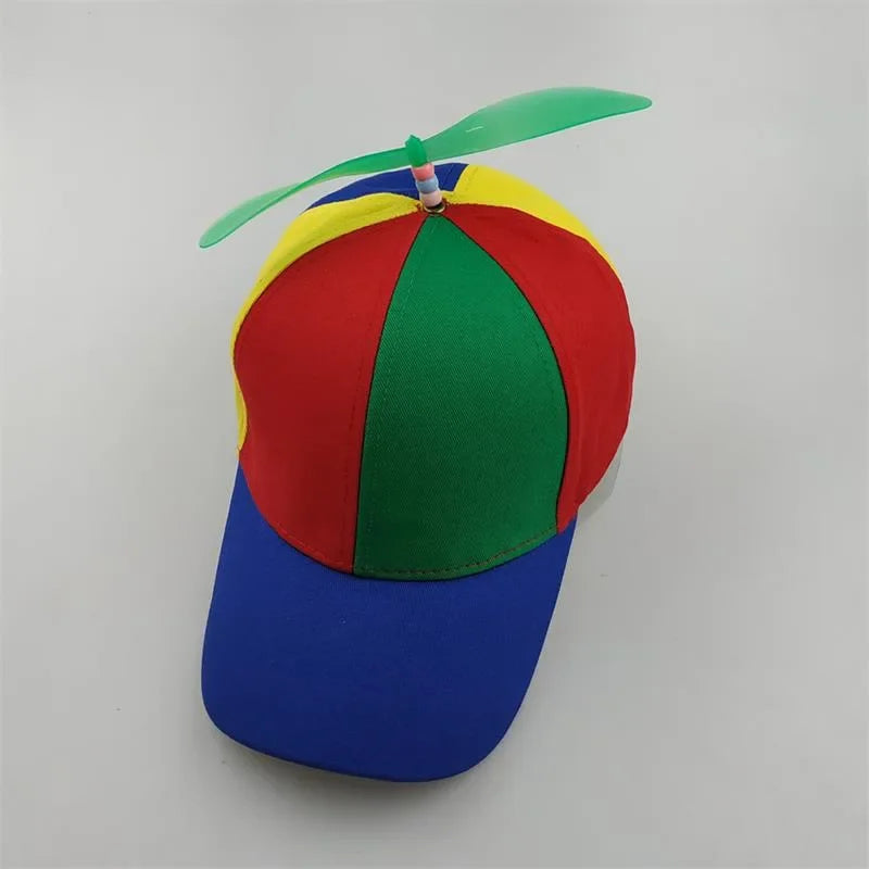 Fashion Colorful Bamboo Dragonfly Patchwork Baseball Cap Adult Kid Helicopter Propeller Funny Cotton Parent-child Snapback Hats